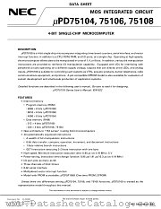 UPD75106CW-XXX datasheet pdf NEC