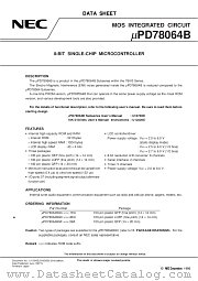 UPD78064BGC-XXX-3BA datasheet pdf NEC