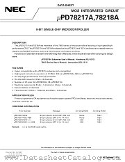 UPD78218ACW(A)-XXX datasheet pdf NEC