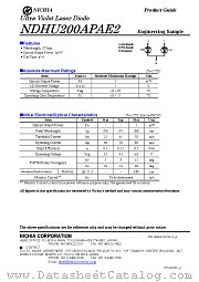 NDHU200APAE2 datasheet pdf NICHIA CORPORATION