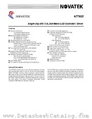 NT7605H-BDB01 datasheet pdf Novatek
