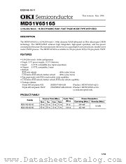 MD51V65165-50TA datasheet pdf OKI electronic components