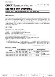 MSM5116160D-70TK datasheet pdf OKI electronic components