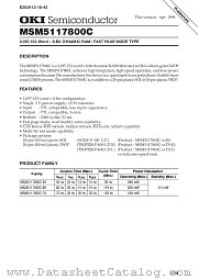 MSM5117800C-50TS-K datasheet pdf OKI electronic components
