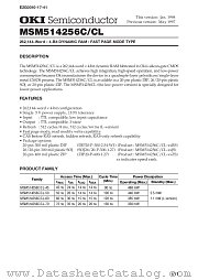 MSM514256CL-70RS datasheet pdf OKI electronic components