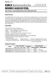 MSM514260CSL-50JS datasheet pdf OKI electronic components