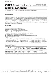 MSM514400D-60ZS datasheet pdf OKI electronic components
