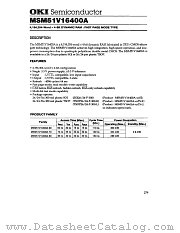 MSM51V16400A-70TS-K datasheet pdf OKI electronic components