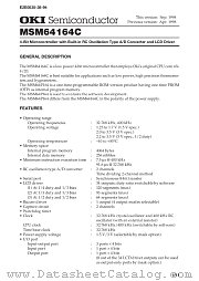 MSM64164C-XXXGS-BK datasheet pdf OKI electronic components