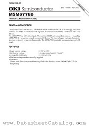 MSM6778BV-Z-01 datasheet pdf OKI electronic components
