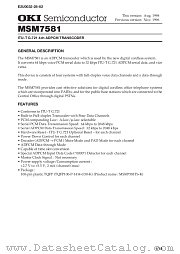 MSM7581TS-K datasheet pdf OKI electronic components