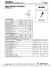 BF493SRL1 datasheet pdf ON Semiconductor
