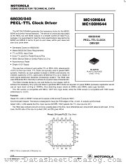 MC100H644FNR2 datasheet pdf ON Semiconductor