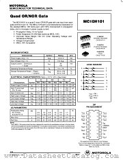 MC10H101ML2 datasheet pdf ON Semiconductor