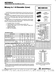 MC10H161ML1 datasheet pdf ON Semiconductor