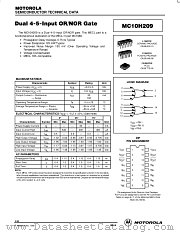 MC10H209P datasheet pdf ON Semiconductor