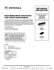 MC74ACT245MR2 datasheet pdf ON Semiconductor