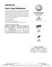 SN74LS153ML2 datasheet pdf ON Semiconductor