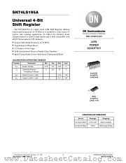 SN74LS195ADR2 datasheet pdf ON Semiconductor