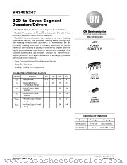SN74LS247DR2 datasheet pdf ON Semiconductor