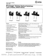 OPB463N11 datasheet pdf Optek Technology
