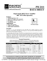 PM2111 datasheet pdf PACIFIC Monolithics