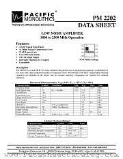 PM2202 datasheet pdf PACIFIC Monolithics