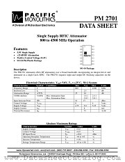 PM2701 datasheet pdf PACIFIC Monolithics