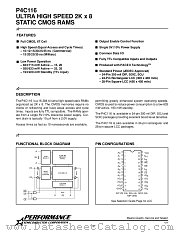 P4C116-15DMB datasheet pdf Performance Semiconductor Corporation