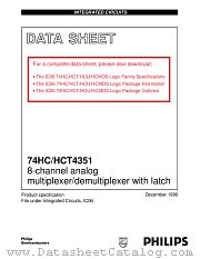 74HC4351U datasheet pdf Philips