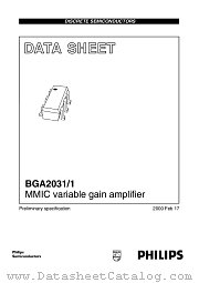 BGA2031,1 datasheet pdf Philips