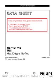 HEF40174BU datasheet pdf Philips
