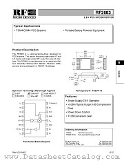 RF2603PCBA datasheet pdf RF Micro Devices