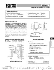RF2607PCBA datasheet pdf RF Micro Devices
