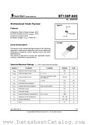 BT139F datasheet pdf SemiWell Semiconductor