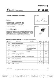 BT151 datasheet pdf SemiWell Semiconductor