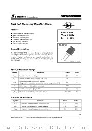 SDW80S600 datasheet pdf SemiWell Semiconductor