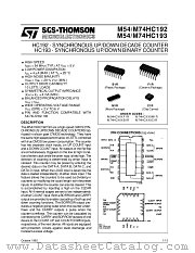 M54HC193B1R datasheet pdf SGS Thomson Microelectronics