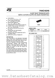 74AC16245TTR datasheet pdf SGS Thomson Microelectronics