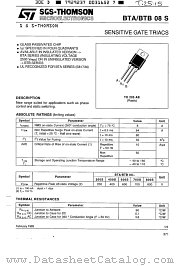 BTB08-600S datasheet pdf SGS Thomson Microelectronics
