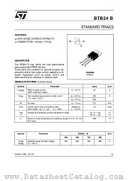BTB24-400B datasheet pdf SGS Thomson Microelectronics