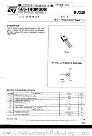 BU325 datasheet pdf SGS Thomson Microelectronics