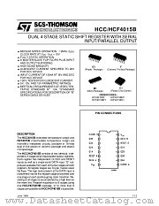 HCC4015BF datasheet pdf SGS Thomson Microelectronics