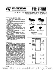 HCC4026BF datasheet pdf SGS Thomson Microelectronics