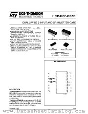 HCC4085BF datasheet pdf SGS Thomson Microelectronics