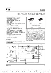 L6598D datasheet pdf SGS Thomson Microelectronics