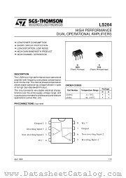 LS204C datasheet pdf SGS Thomson Microelectronics
