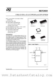 M27C4001-70XN1X datasheet pdf SGS Thomson Microelectronics