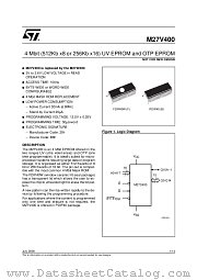 M27V400 datasheet pdf SGS Thomson Microelectronics