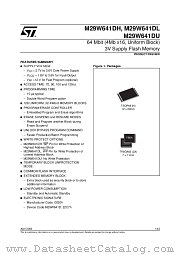 M29W641DL10ZA1E datasheet pdf SGS Thomson Microelectronics